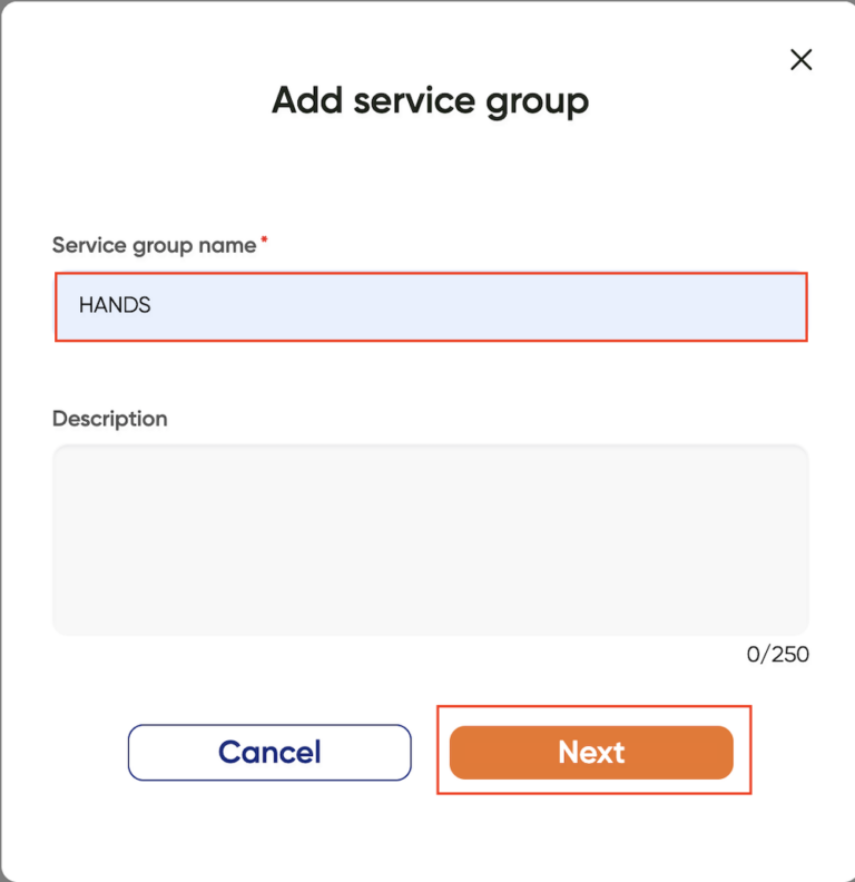 How to create a service group 3