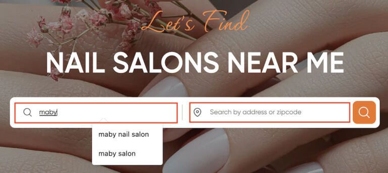 How to find nail salons on Maby 1