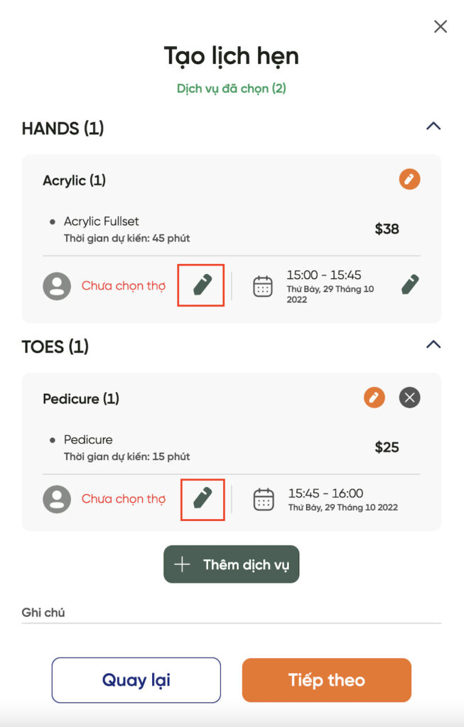 Hướng dẫn tạo cuộc hẹn 10